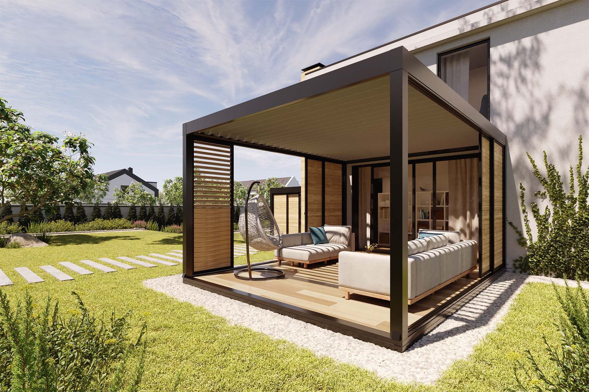 Essential Lamellendach aus Vollaluminium