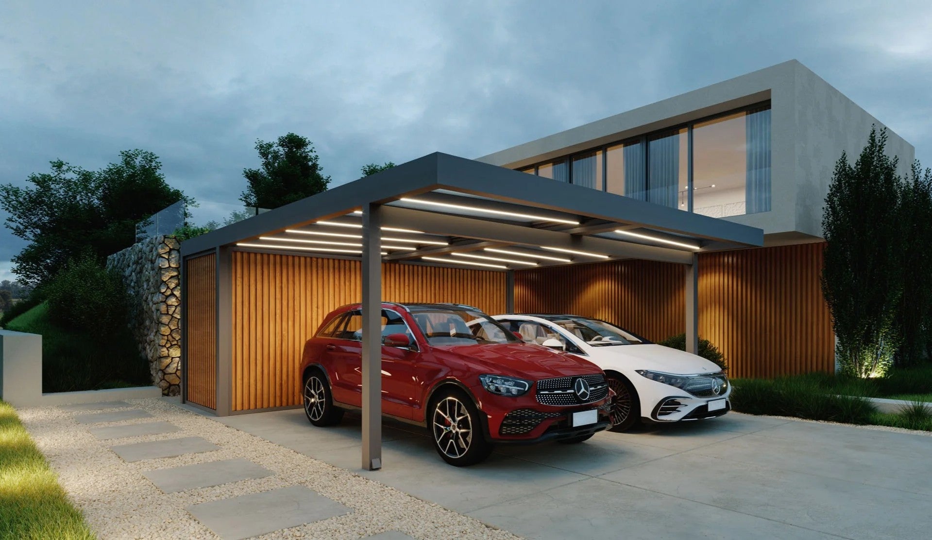 ModernLine Carport Zeitloses Garagenvordach
