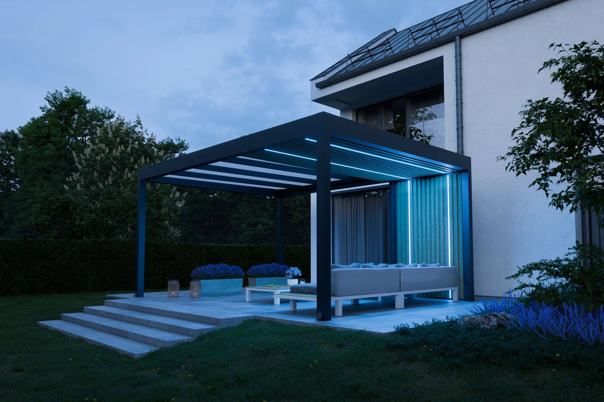 Fix Terrassenüberdachung mit festem Dach