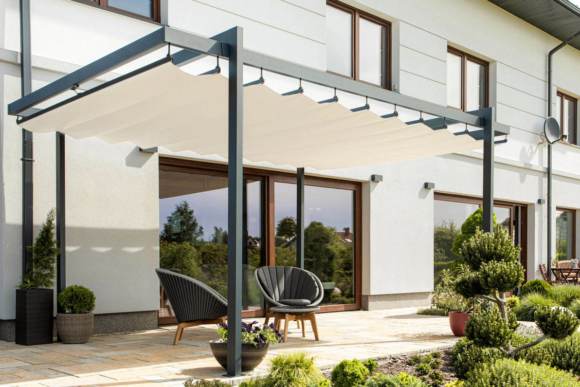 Wave Überdachung Manuell mit Seilführung